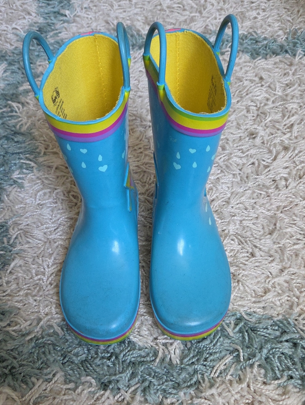 Toddler Girl Girls Girl's Blue Peppa Pig Rain Boots GUC - Picture 2 of 8
